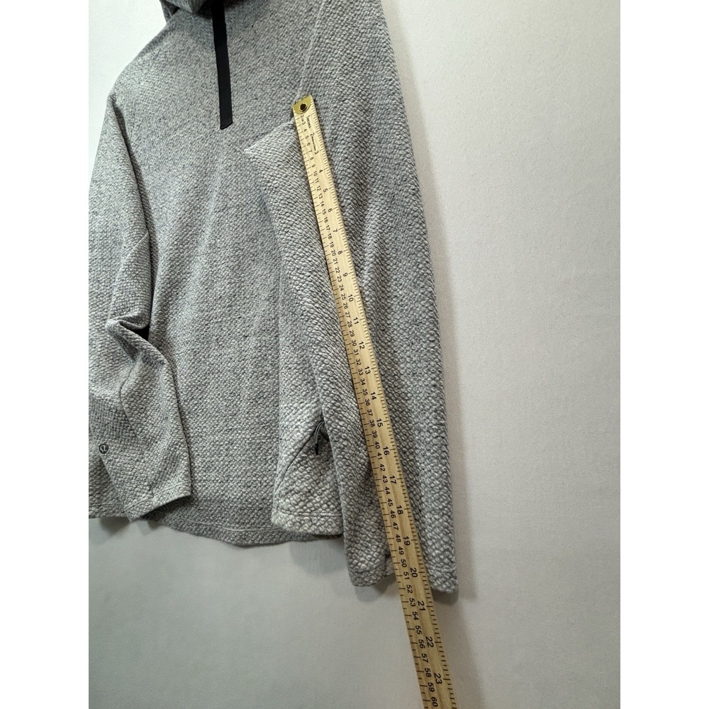 Lululemon Men’s L Textured Fleece Pullover Hoodie Gray Black Speckled - Picture 11 of 16